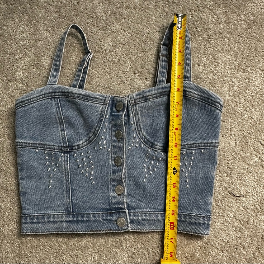 Denim Bustier Studded Top Boot Barn - Picture 7 of 7